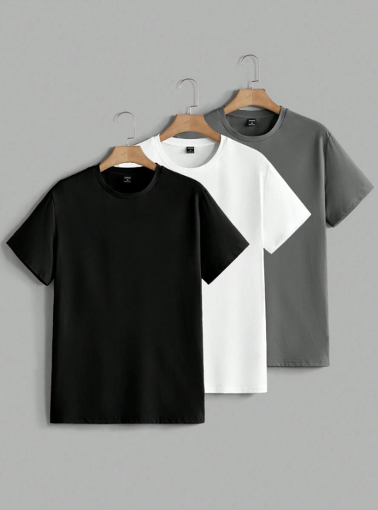 Pack de Camisetas Clásicas | Negro, Blanco y Gris